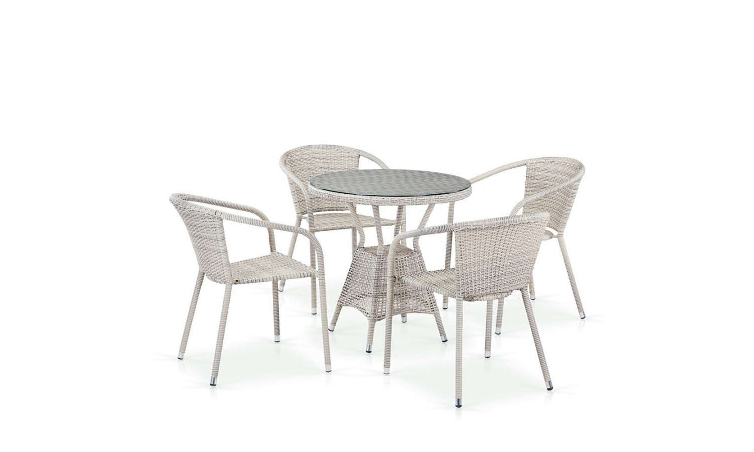 Комплект плетеной мебели T705ANT/Y137C-W85 4Pcs Latte