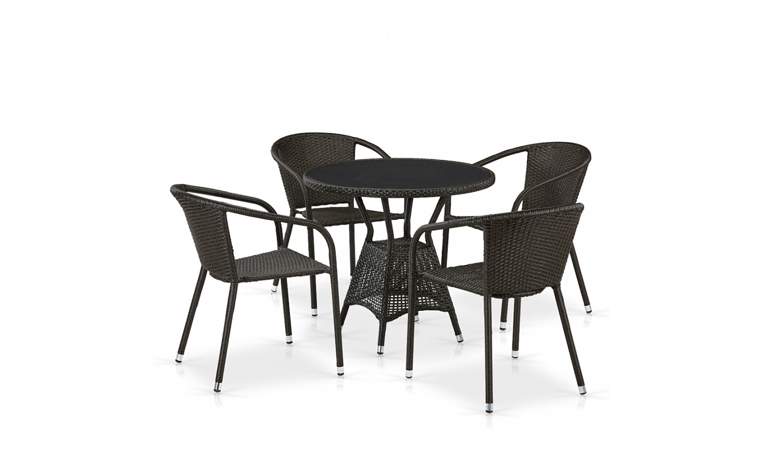 Комплект плетеной мебели T707ANS/Y137C-W53 4Pcs Brown