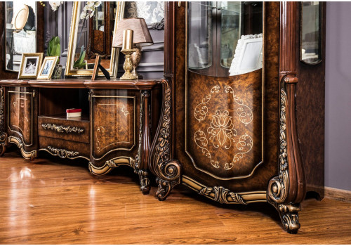 Тумба в гостиную Марселла корень дуба глянец