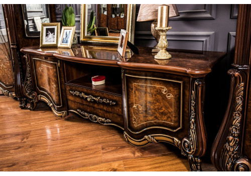 Тумба в гостиную Марселла корень дуба глянец