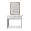 Туалетный столик Натали + зеркало + пуф белый глянец распродажа