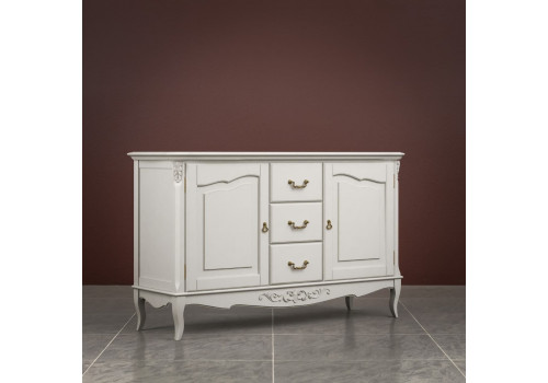 Комод 3 ящика+2 дверки Тиволи, Молочный