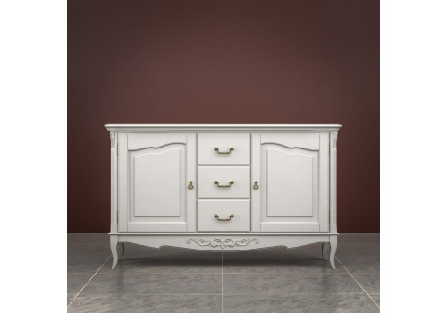 Комод 3 ящика+2 дверки Тиволи, Молочный