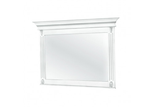 Зеркало Палермо Белый/Патина Серебро со структурой дерева