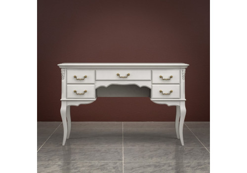 Стол письменный задняя стенка декор Тиволи, Молочный