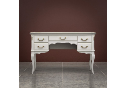 Стол письменный пристенный Тиволи, Молочный/Патина Золото