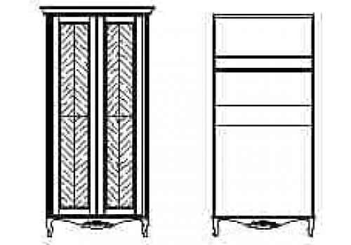 Шкаф 2 дверный с 1 полкой Неаполь, Янтарь