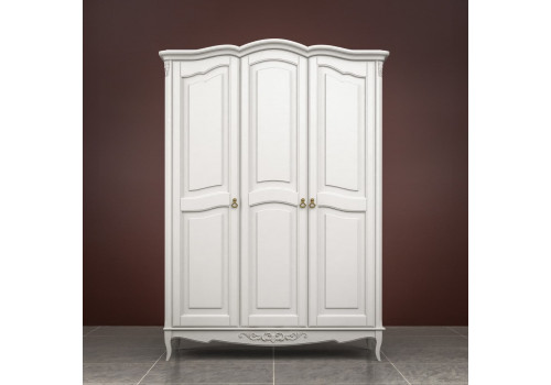 Шкаф 3х створчатый с зеркалом Тиволи, Молочный