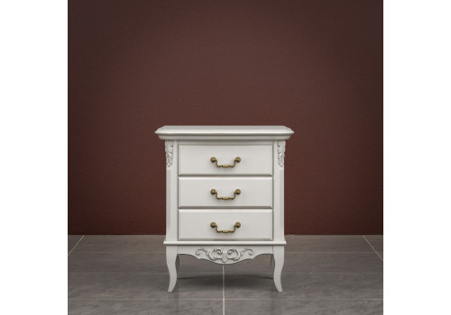 Тумба прикроватная 3 ящика Тиволи, Молочный