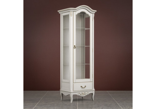 Витрина 1ств. правая Тиволи, Молочный/Патина Золото