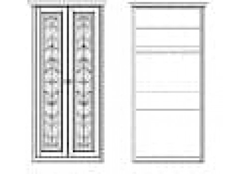 Шкаф 2 дверный с 1 полкой Палермо Ваниль/Патина Золото со структрой дерева