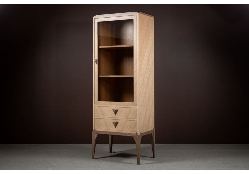 Витрина 1 дверная левая Барселона, Дуб медовый/Дуб серокоричневый