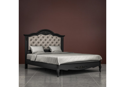 Кровать 200x200 с мягкой спинкой Тиволи, Черный