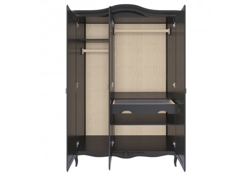 Шкаф 3х створчатый с зеркалом Тиволи, Черный