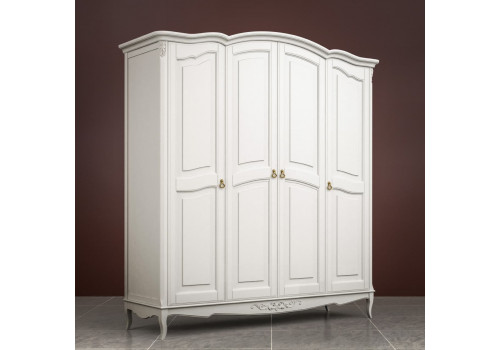 Шкаф 4х створчатый с зеркалами Тиволи, Молочный
