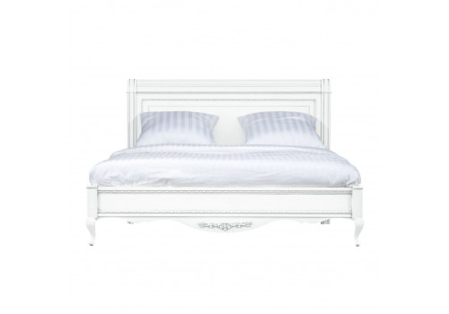 Кровать 180x200 Неаполь, Белый/Патина Серебро без структуры дерева