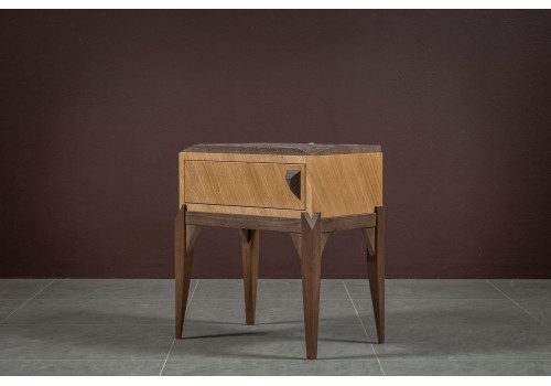 Тумбочка прикроватная Барселона, Дуб медовый/Дуб серокоричневый