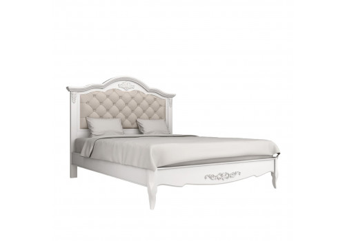 Кровать 140x200 с мягкой спинкой Тиволи, Молочный