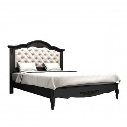 Кровать 120x200 с мягкой спинкой Тиволи, Черный