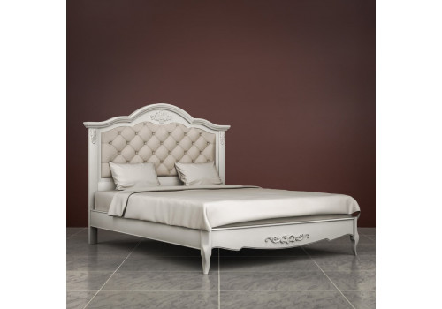 Кровать 120x200 с мягкой спинкой Тиволи, Молочный