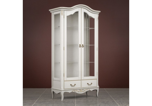 Сервант 2ств. Тиволи, Молочный/Патина Золото