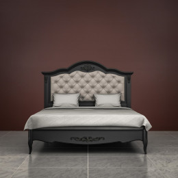Кровать 120x200 с мягкой спинкой Тиволи, Черный