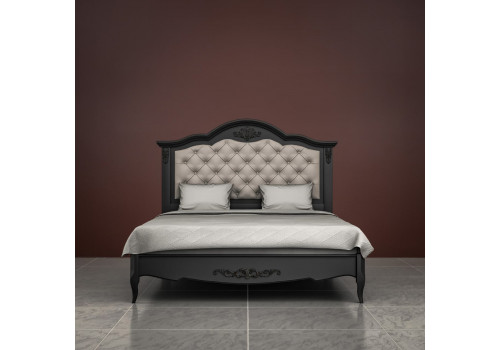 Кровать 120x200 с мягкой спинкой Тиволи, Черный