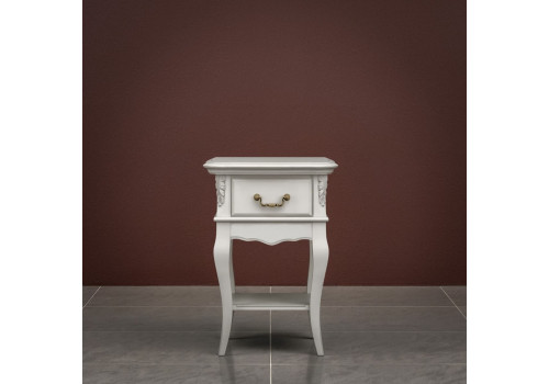 Тумба прикроватная узкая 1 ящик Тиволи, Молочный