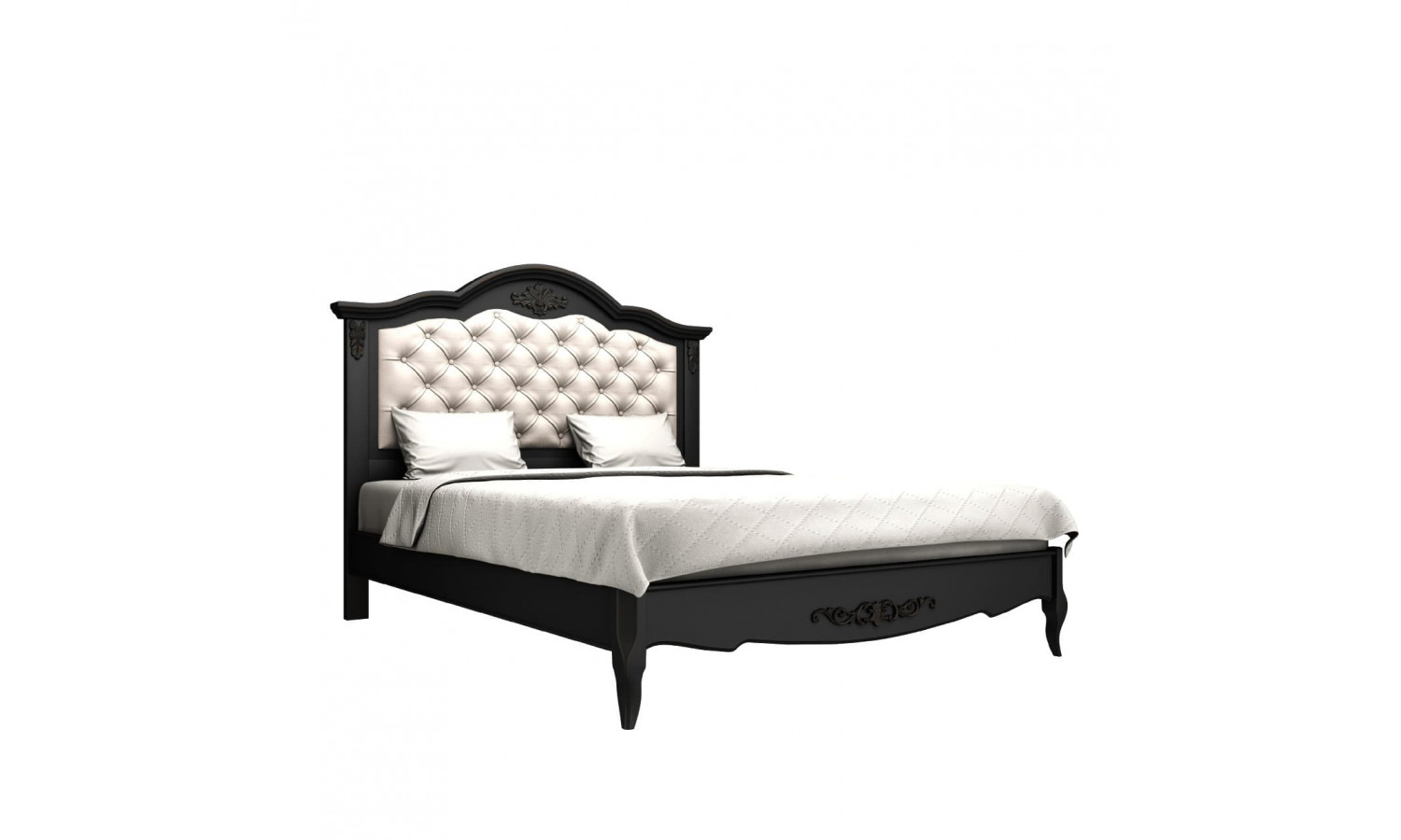 Кровать 160x200 с мягкой спинкой Тиволи, Черный