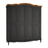 Шкаф 4х створчатый Тиволи WOOD, Черный/Ясень