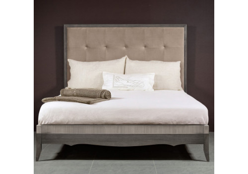 Кровать 160x200 с мягкой спинкой Монте-Карло, Дуб дымчатый/пепельный