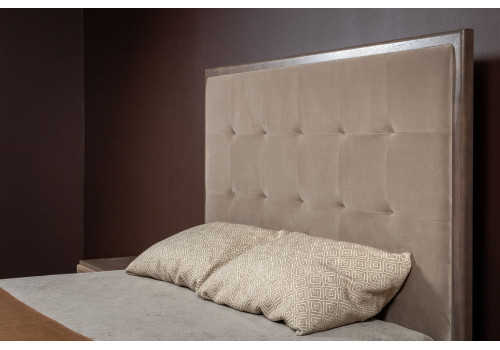 Кровать 160x200 с мягкой спинкой Монте-Карло, Дуб медовый/Дуб серокоричневый