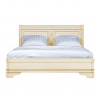 Кровать 160x200 Палермо Ваниль/Патина Золото со структрой дерева