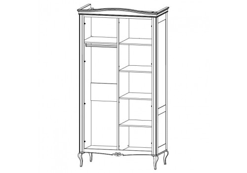 Шкаф 2 дверный Портофино, Молочный/Патина Шампань