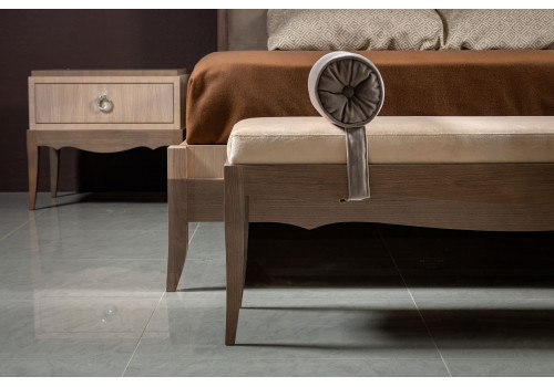 Кровать 160x200 с мягкой спинкой Монте-Карло, Дуб дымчатый/пепельный