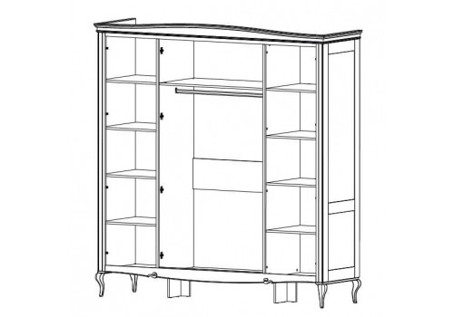 Шкаф 4 дверный Портофино, Молочный/Патина Шампань