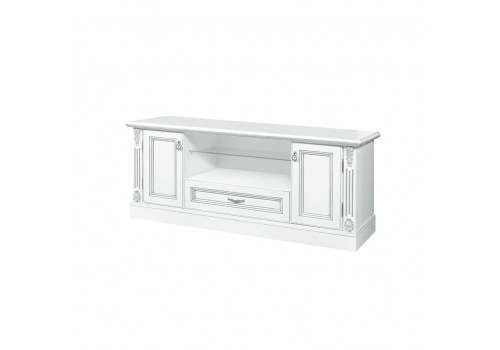 Тумба ТВ Палермо Белый/Патина Серебро со структурой дерева