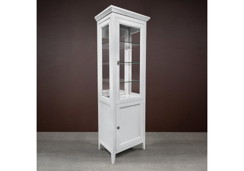 Витрина 1 дверная правая Бруклин с зеркалом, Белый