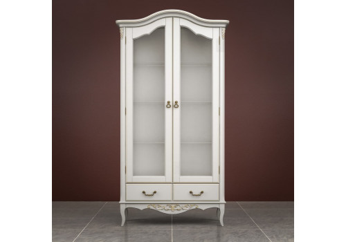 Сервант 2ств. Тиволи, Молочный/Патина Золото