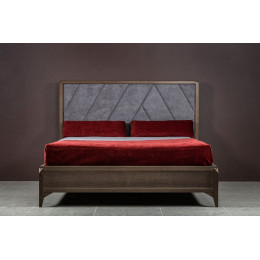 Кровать с мягким изголовьем 180x200 Барселона, Дуб медовый/Дуб серокоричневый