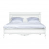 Кровать 180x200 с мягкой спинкой Неаполь, Белый/Патина Серебро без структуры дерева