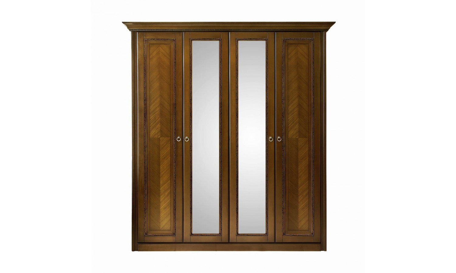 Шкаф 4 дверный с зеркалами Палермо Орех