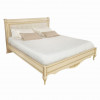 Кровать 160x200 с мягкой спинкой Неаполь, Ваниль/Патина Золото без структуры дерева