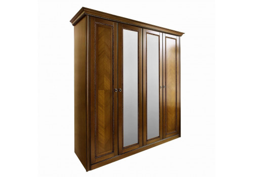Шкаф 4 дверный с зеркалами Палермо Орех