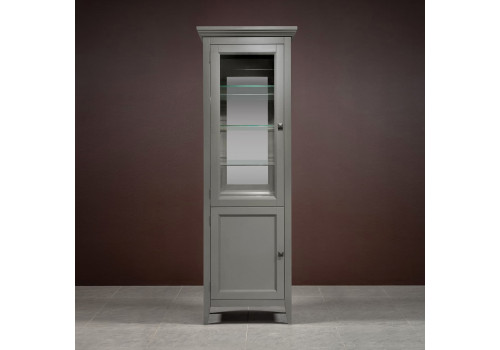 Витрина 1 дверная левая с зеркалом Бруклин, Серый