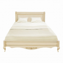Кровать 180x200 Неаполь, Ваниль/Золото со структурой дерева