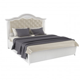 Кровать 90x200 с мягкой спинкой и подъемным механизмом Тиволи, Молочный