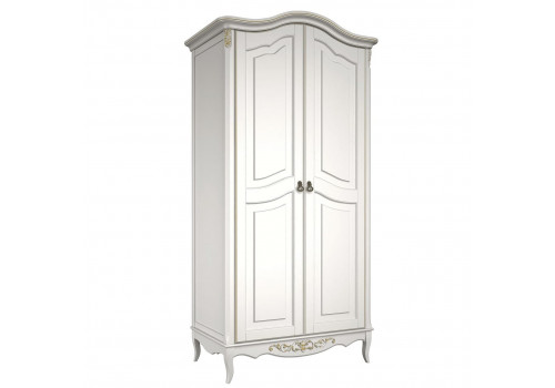 Шкаф 2х створчатый Тиволи, Молочный/Патина Золото