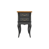 Тумба придиванная узкая 2 ящика Тиволи WOOD, Черный/Ясень
