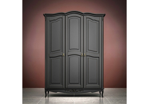 Шкаф 3х створчатый с зеркалом Тиволи, Черный
